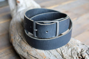 MATTE BLACK LEATHER BELT