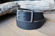 MATTE BLACK LEATHER BELT