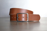 SOLID BROWN LEATHER BELT